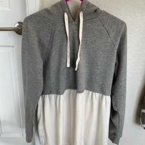 Maternity layered look cropped sweatshirt blouse